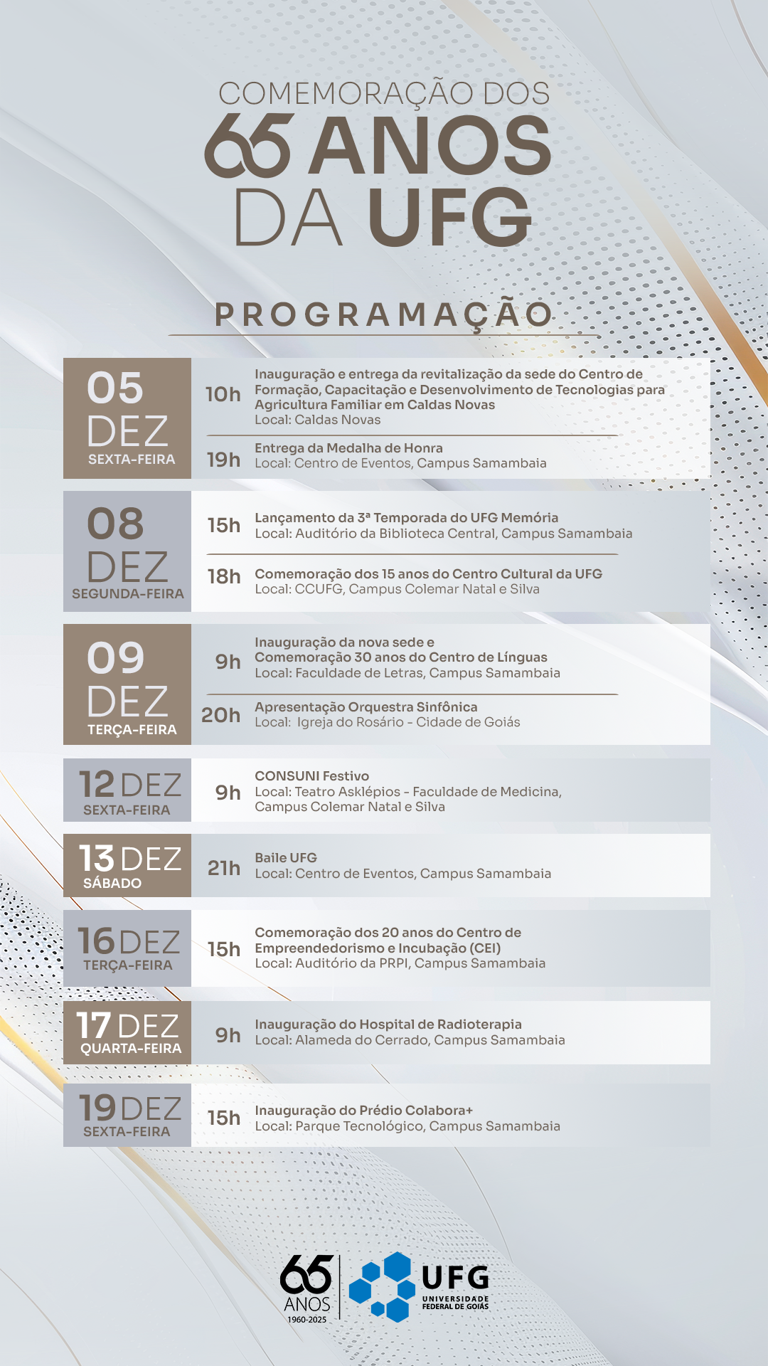 programação 65 anos