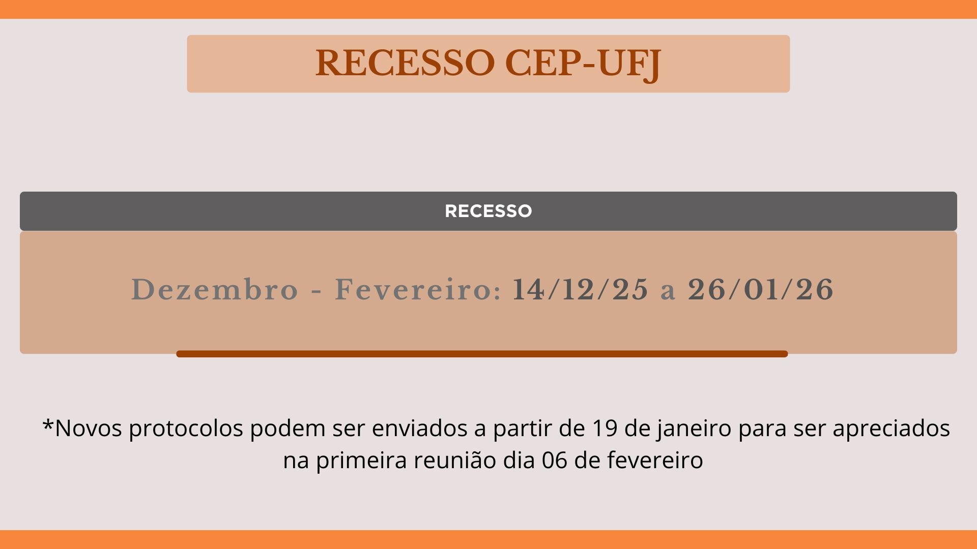 Recesso CEP 25/26