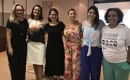 Sherloma Aires, da Coordenadoria da Mulher em Situação de Violência Doméstica e Familiar, professora Michele Franco da FCS e a perita criminal Gyzelle Xavier, coordenadoras do “Coletivo Em nome delas”, um projeto de estudo e extensão da Faculdade de Ciências Sociais e do Núcleo de Direitos Humanos da UFG, campus Goiânia.