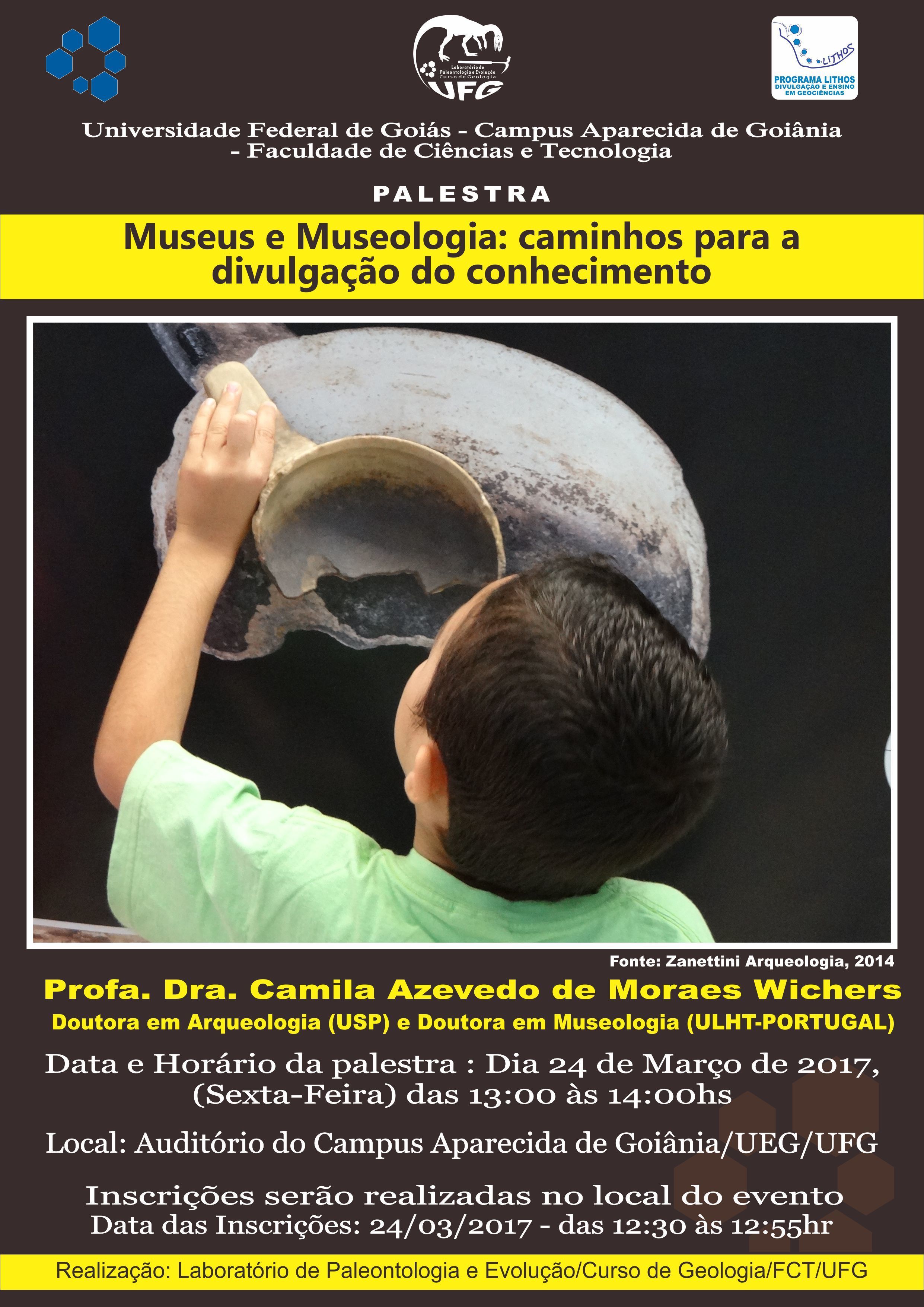 Cartaz Palestra Camila Museologia 24 de marco de 2017