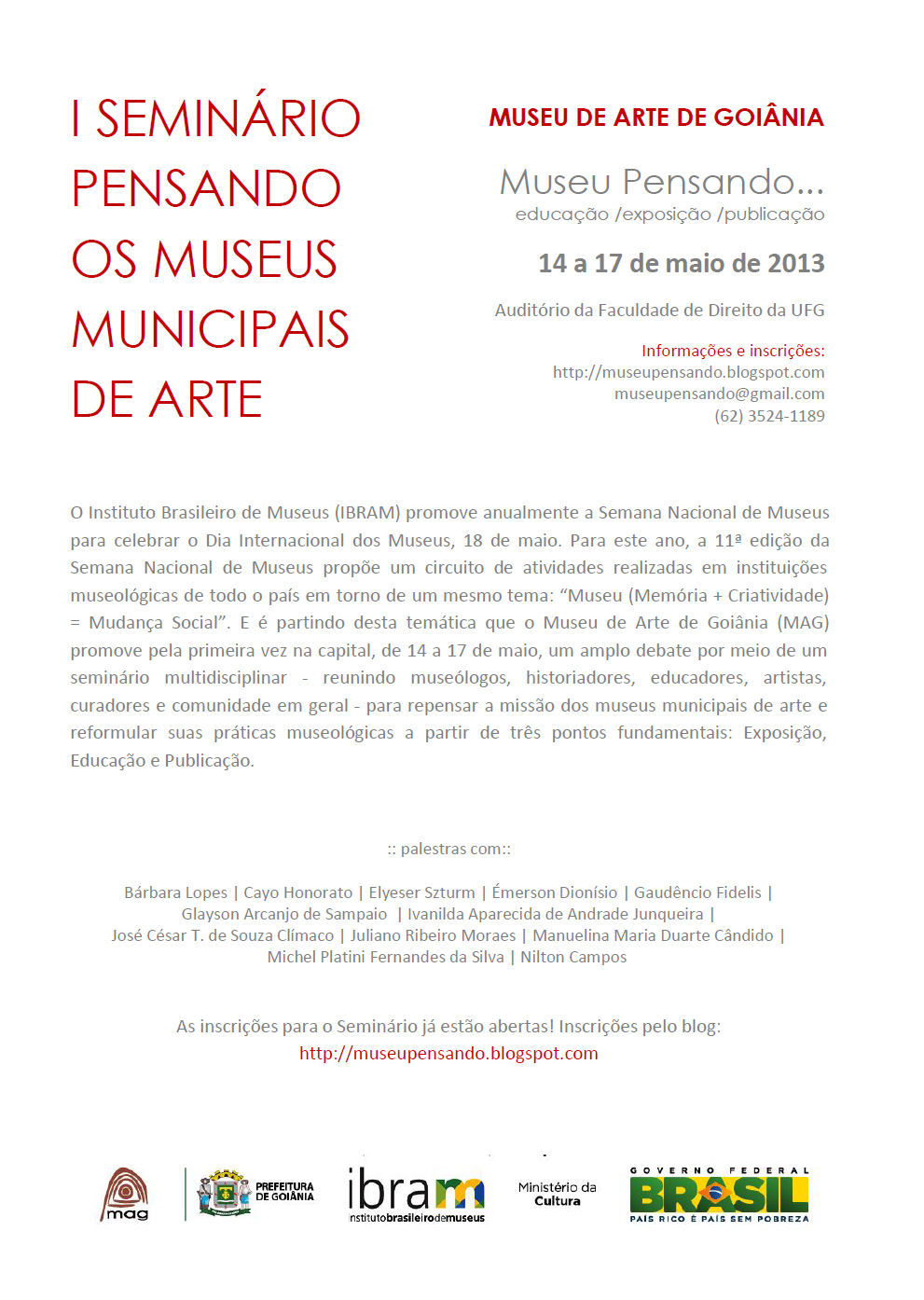 I Seminário Pensando os Museus Municipais de Arte