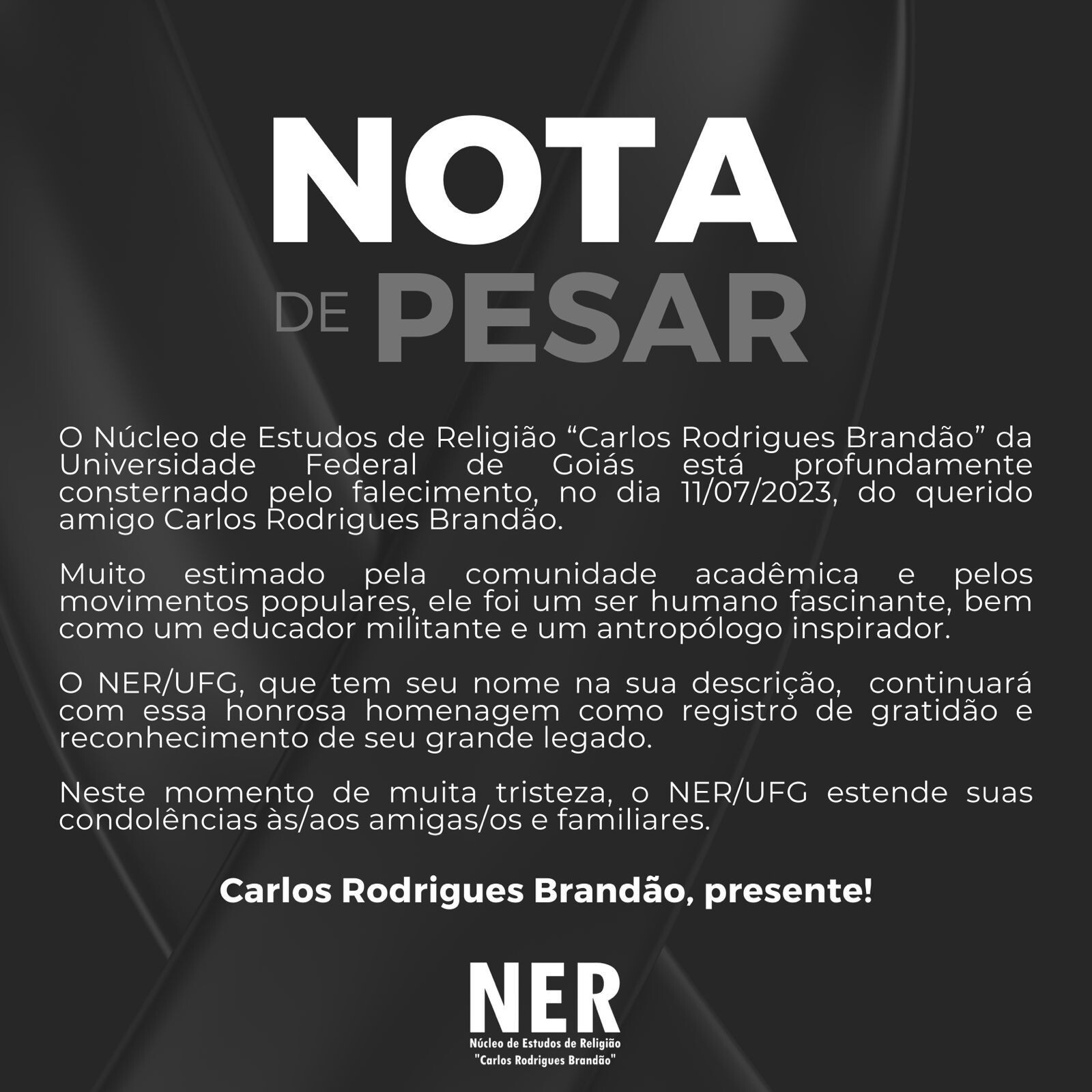 nota pesar ner ufg carlos rodrigues brandão