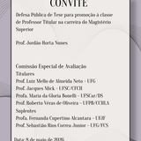 Defesa Pública de Tese para promoção à classe de Professor Titular na carreira do Magistério Superior