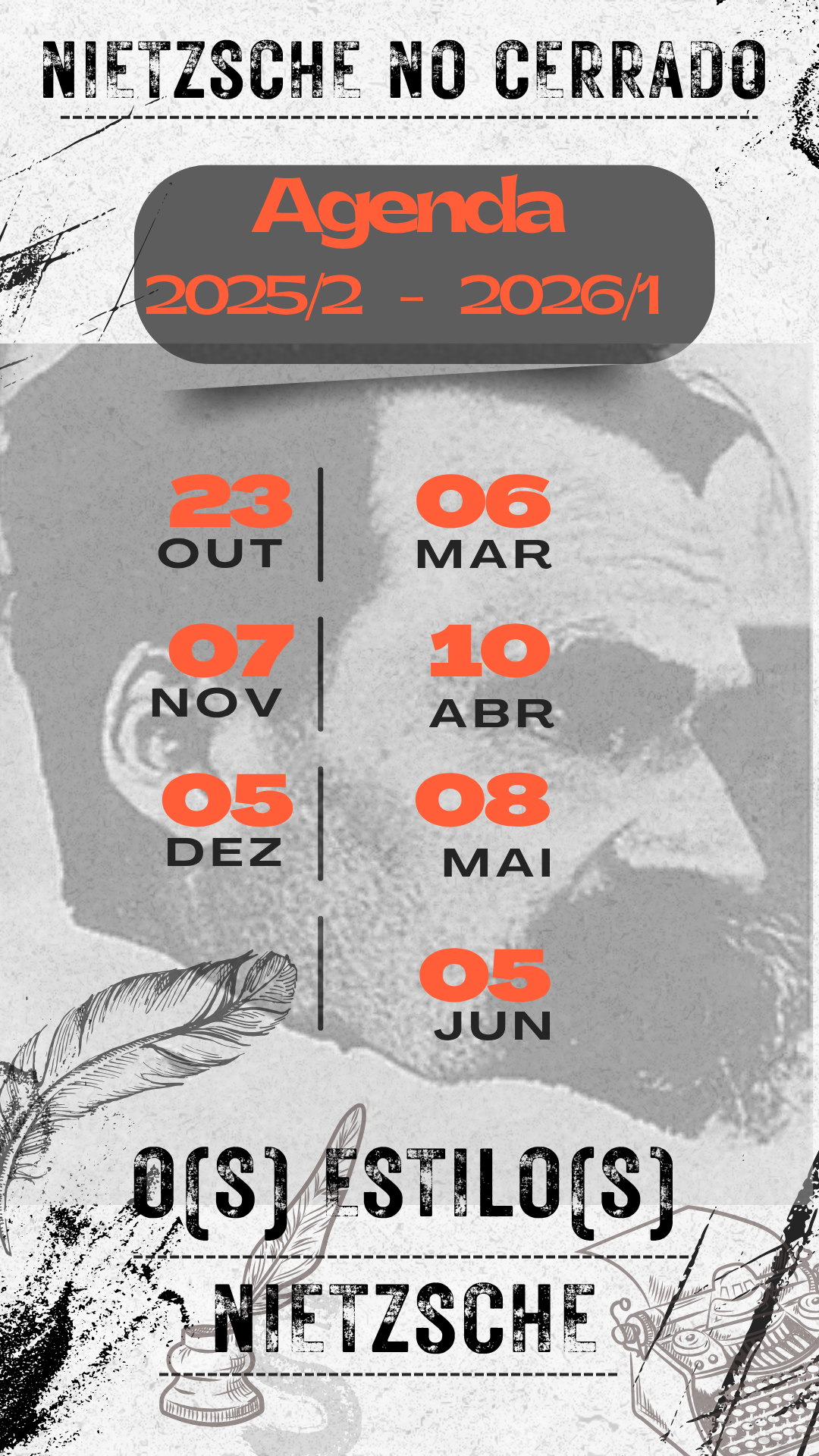 Agenda do grupo de estudos Nietzsche no cerrado.