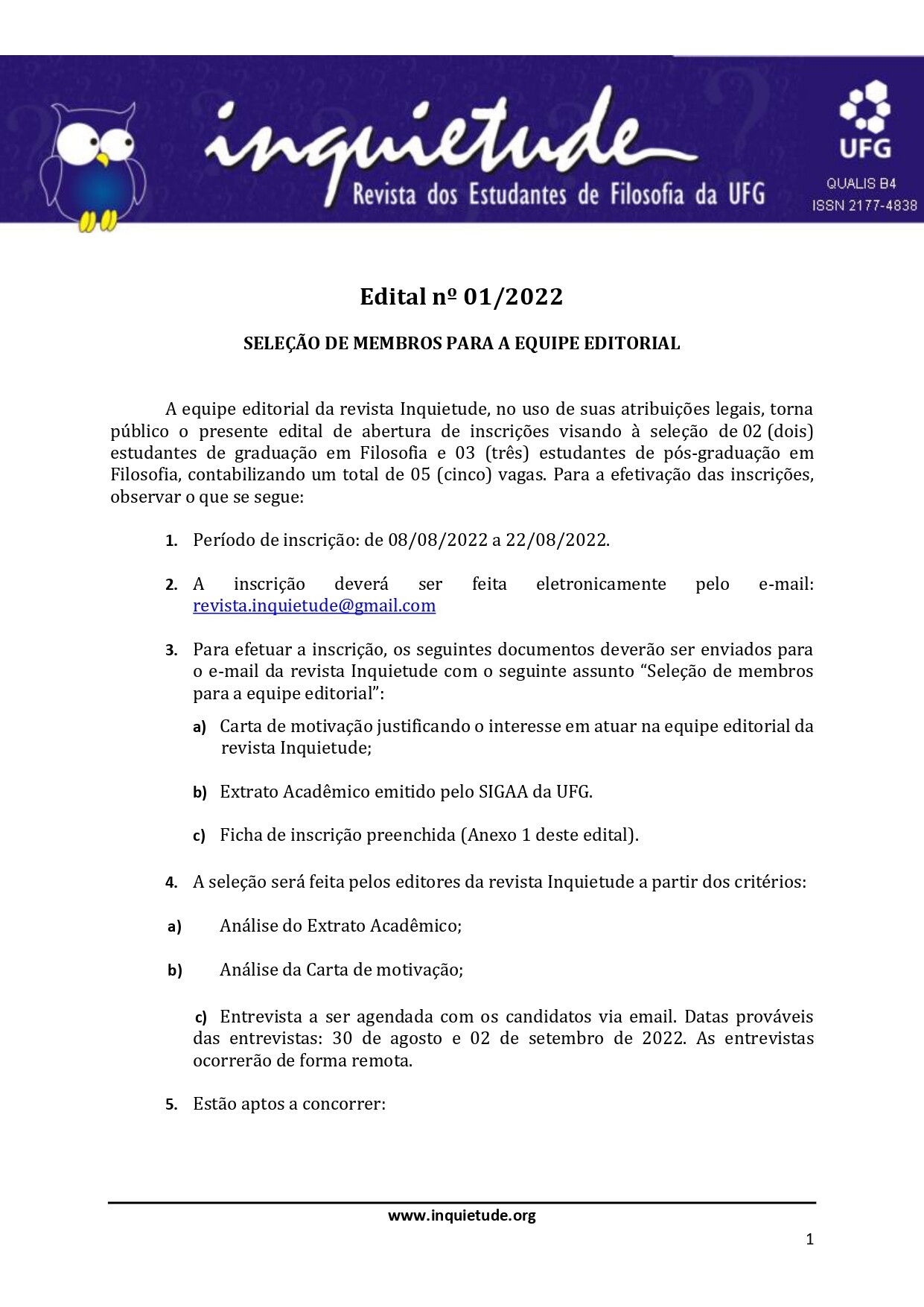 Edital inquietude revista 01