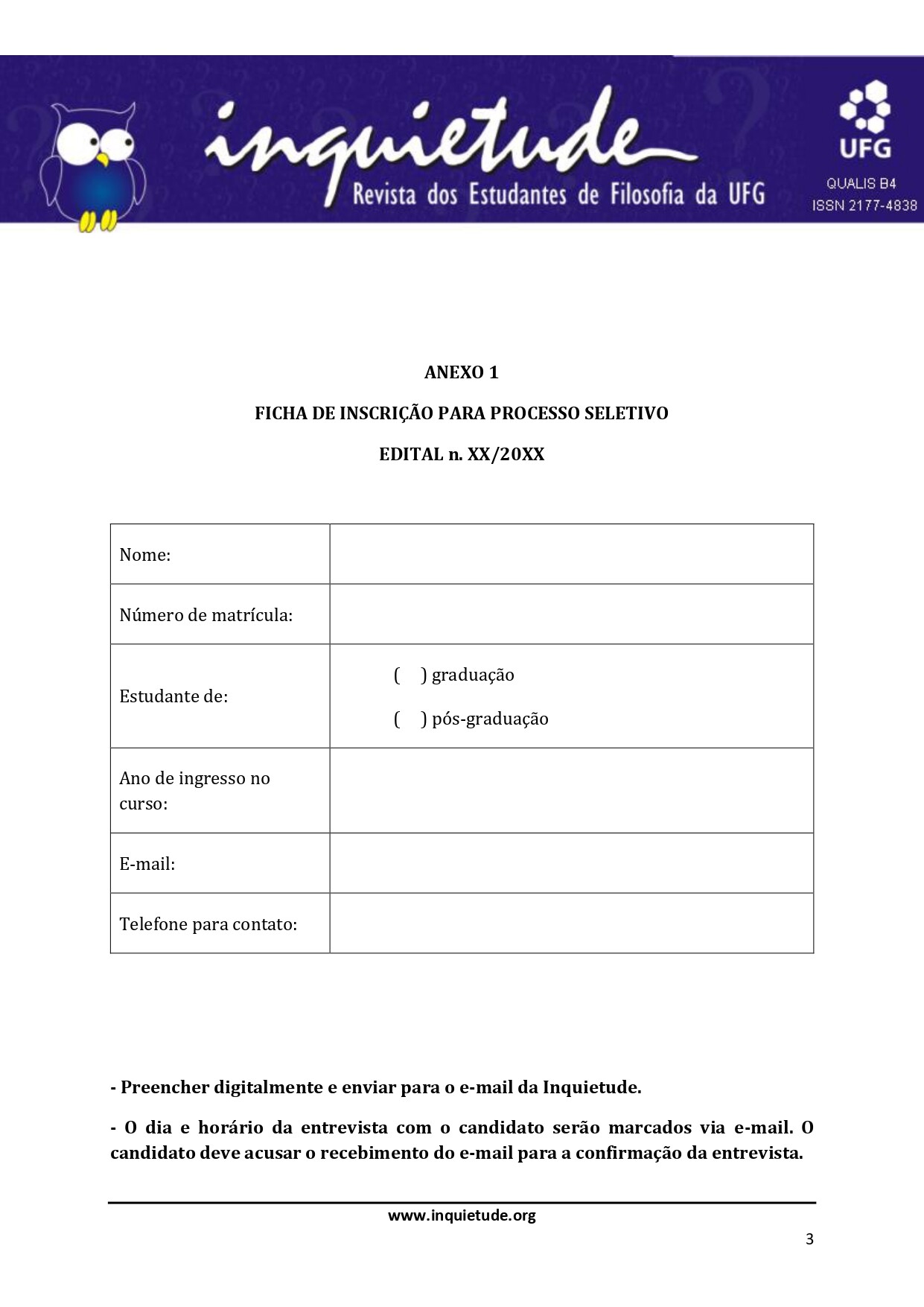 Edital inquietude revista ficha