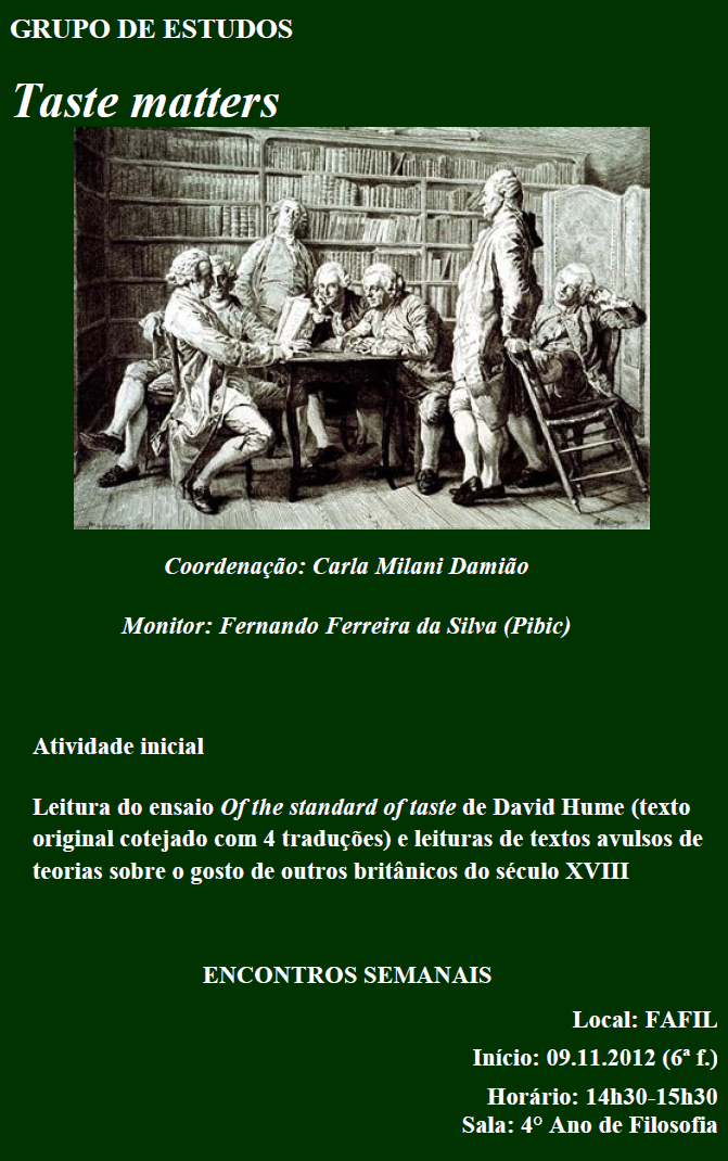 Grupo de Estudos: Taste Matters 