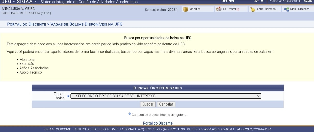 Selecionar Monitoria