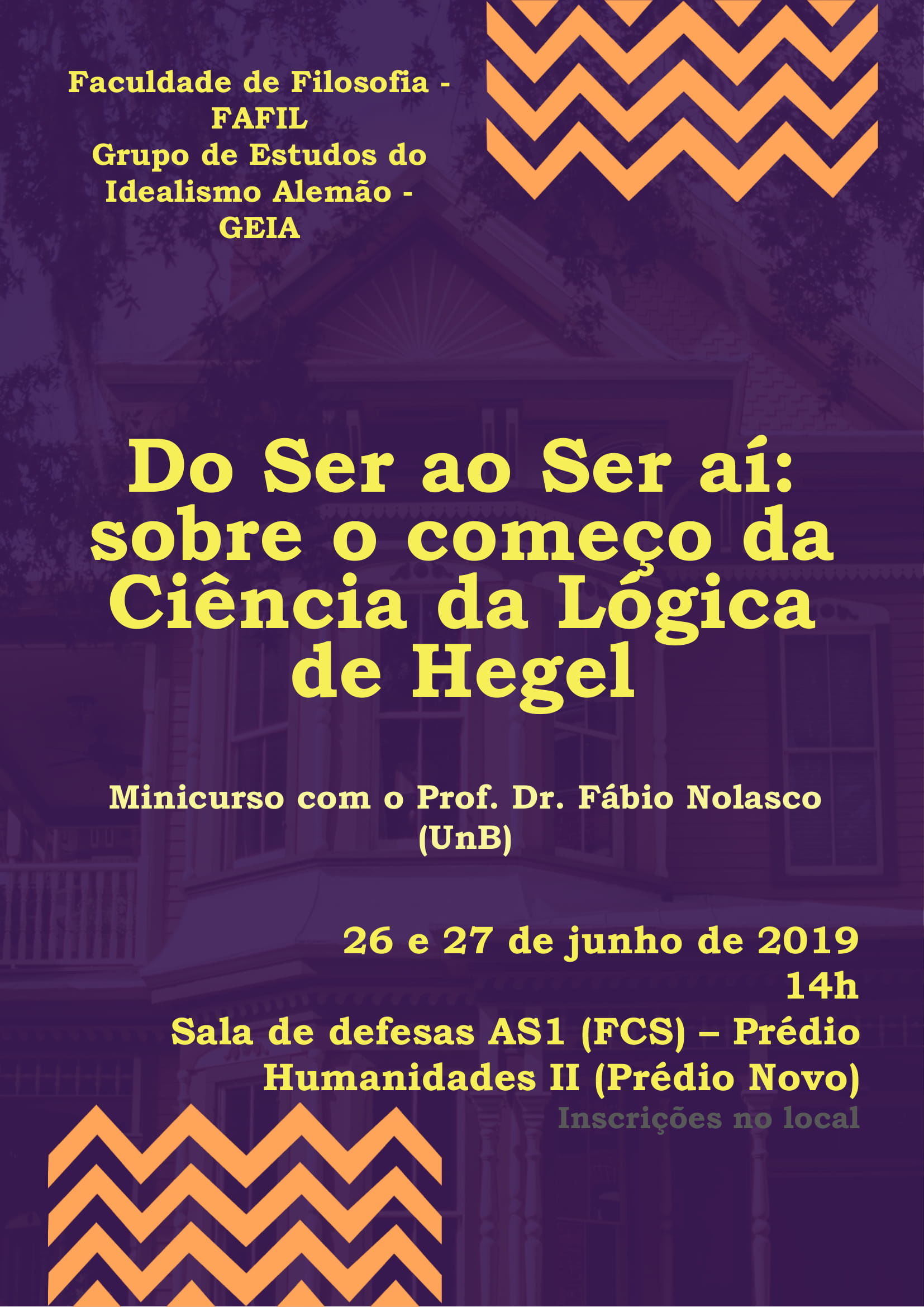 Cartaz de divulgação do minicurso