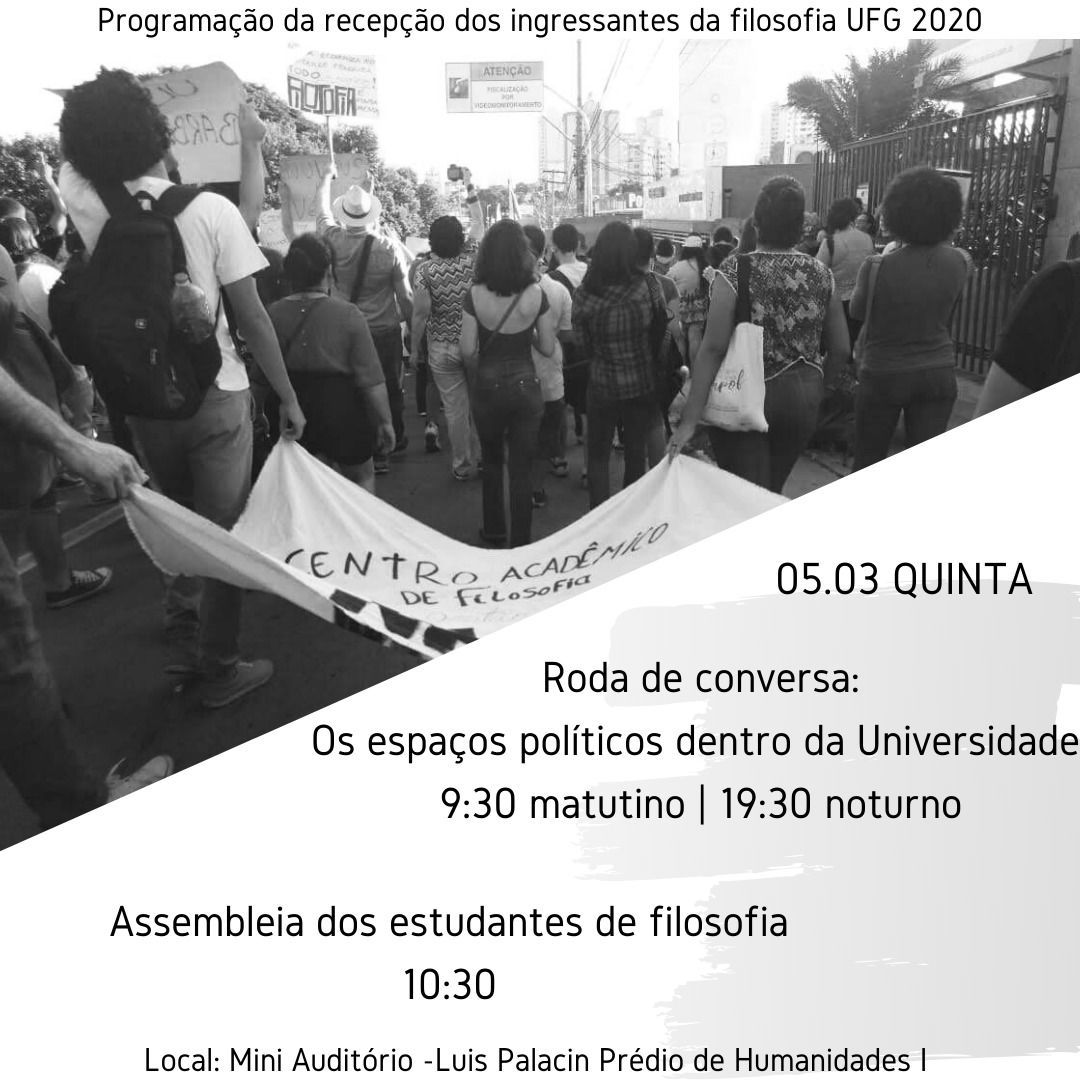 Programação recepção aos calouros 2020 - 1