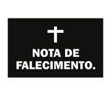 Nota de falecimento.
