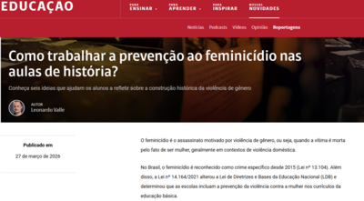 Como trabalhar a prevenção ao feminício nas aulas de história