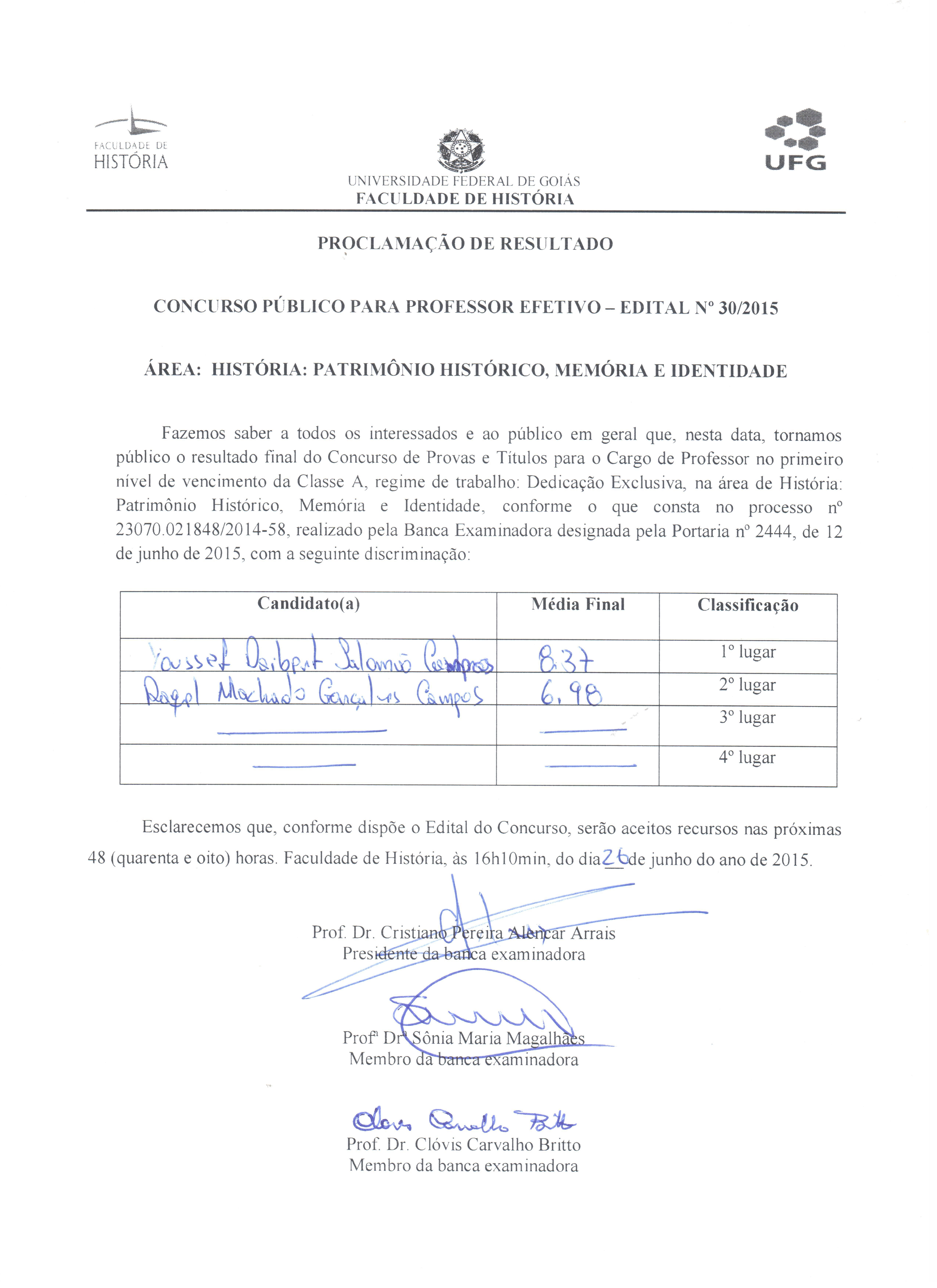 Ata de resultado final