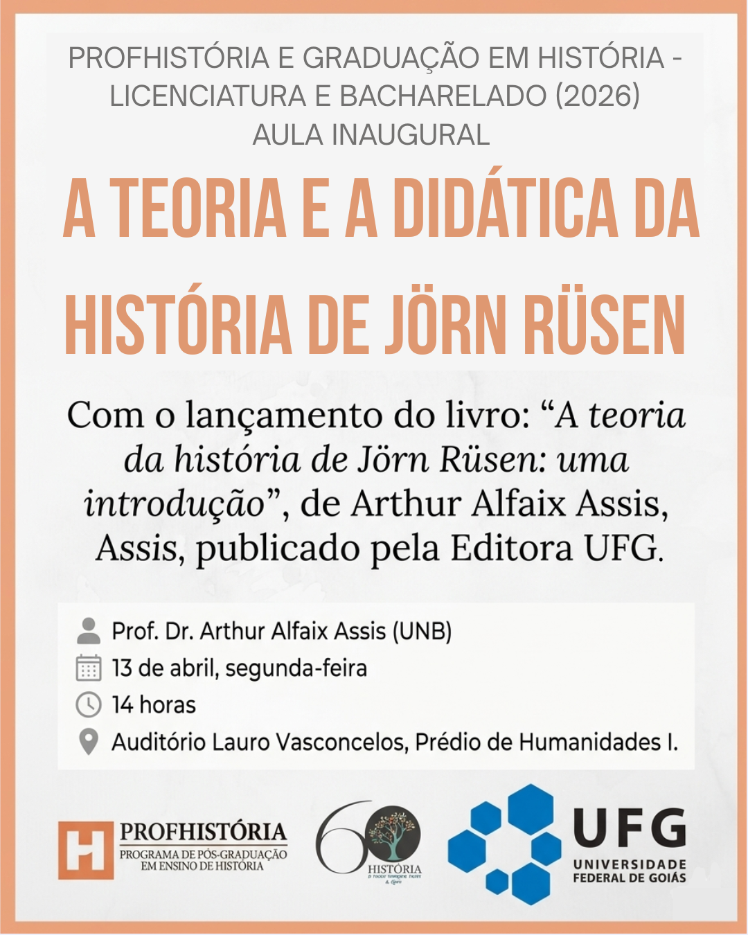 Aula Inaugural do PROFHISTÓRIA e da Graduação (2026) instagram versao simplificada