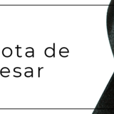 O banner exibe o título "Nota de Pesar" em letras pretas sobre um fundo branco minimalista, emoldurado por uma linha fina. À direita, destaca-se um laço de fita preto, símbolo universal de luto, posicionado verticalmente. A imagem utiliza um design sóbrio e respeitoso para comunicar o falecimento de alguém e expressar condolências.