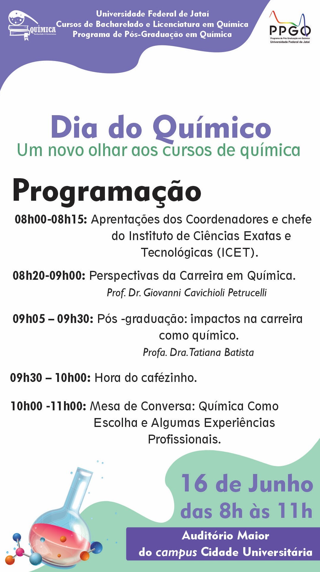 Dia do Químico - programação