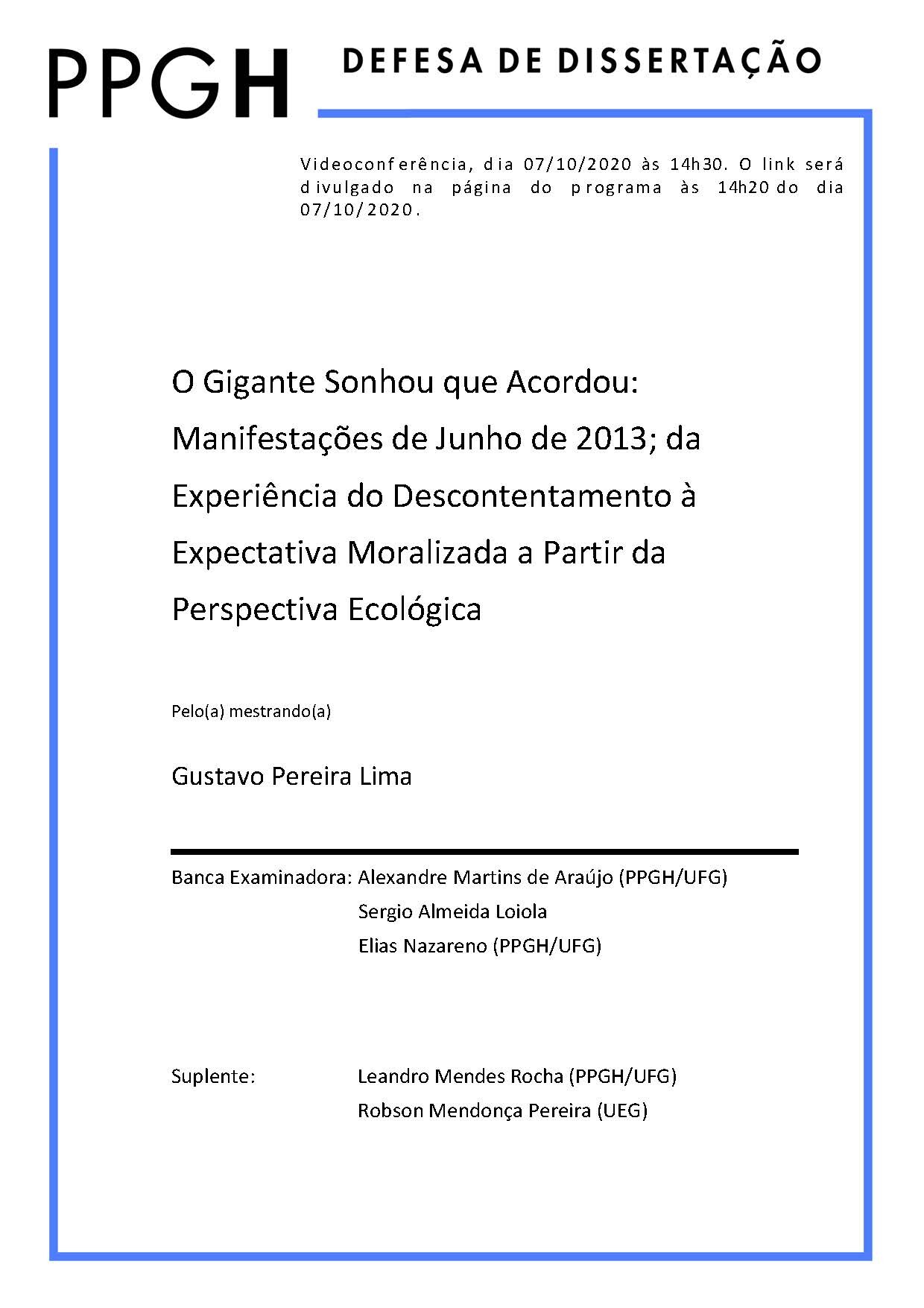 Cartaz - Gustavo Pereira Lima