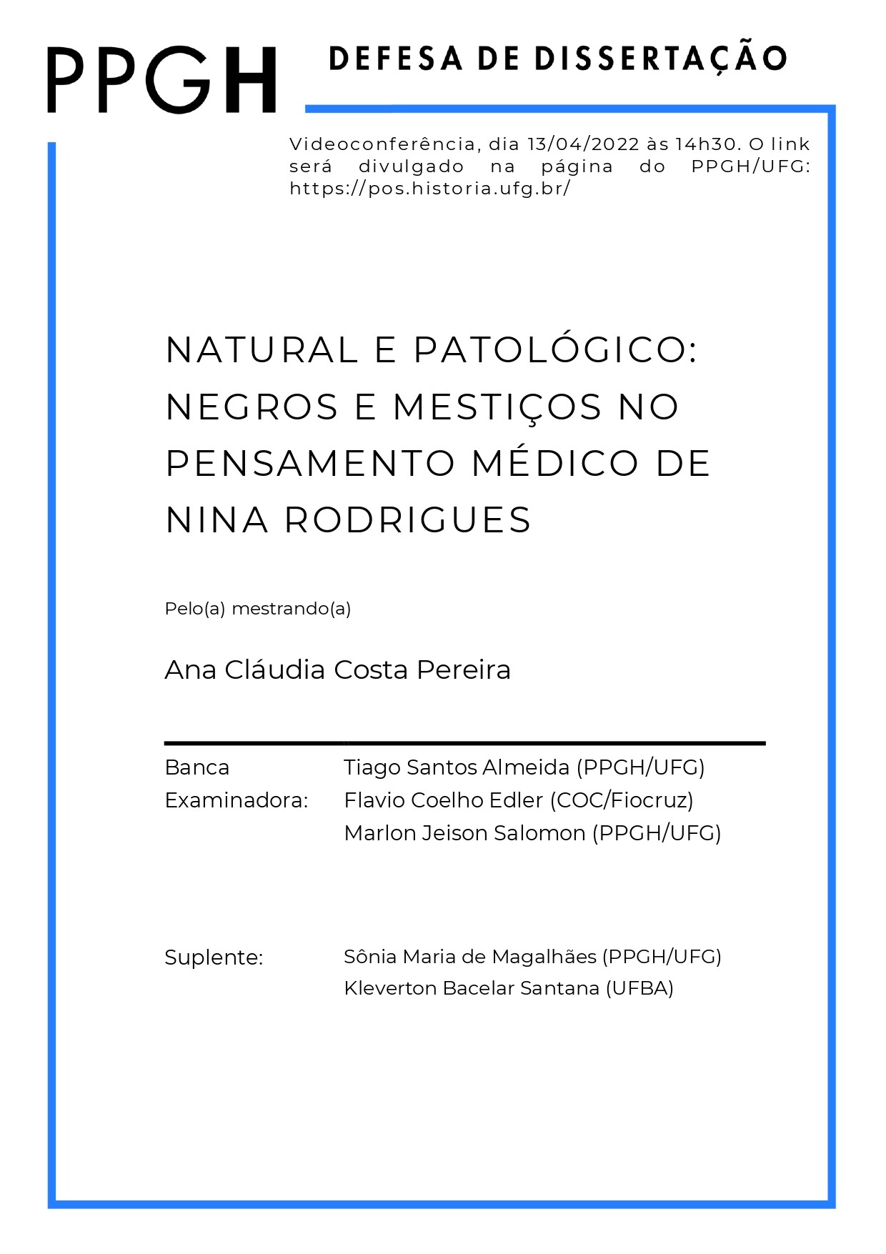 Defesa de Mestrado - Ana Claudia Costa Pereira