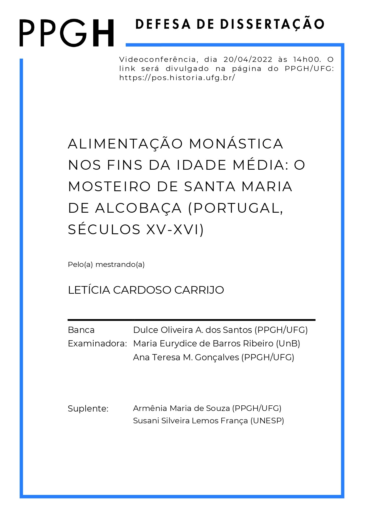 Defesa de Mestrado - Letícia Cardoso Carrijo