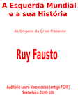 Cartaz - Palestra de Rui Fausto