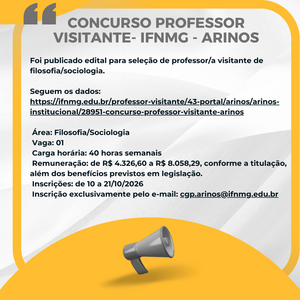 Concurso Professor Visitante- IFNMG - Arinos