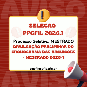 DIVULGAÇÃO PRELIMINAR DO CRONOGRAMA DAS ARGUIÇÕES - Mestrado 2026-1