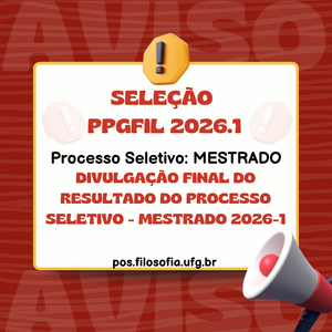 Divulgação final do resultado do Processo Seletivo - Mestrado 2026-1