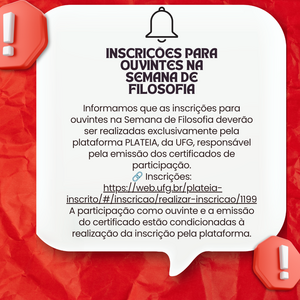 Inscrições Para Ouvintes na Semana de Filosofia