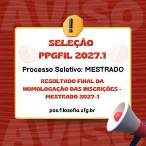 RESULTADO FINAL DA HOMOLOGAÇÃO DAS INSCRIÇÕES - Mestrado 2027-1