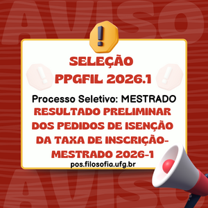 RESULTADO PRELIMINAR DOS PEDIDOS DE ISENÇÃO DA TAXA DE INSCRIÇÃO- Mestrado 2026-1