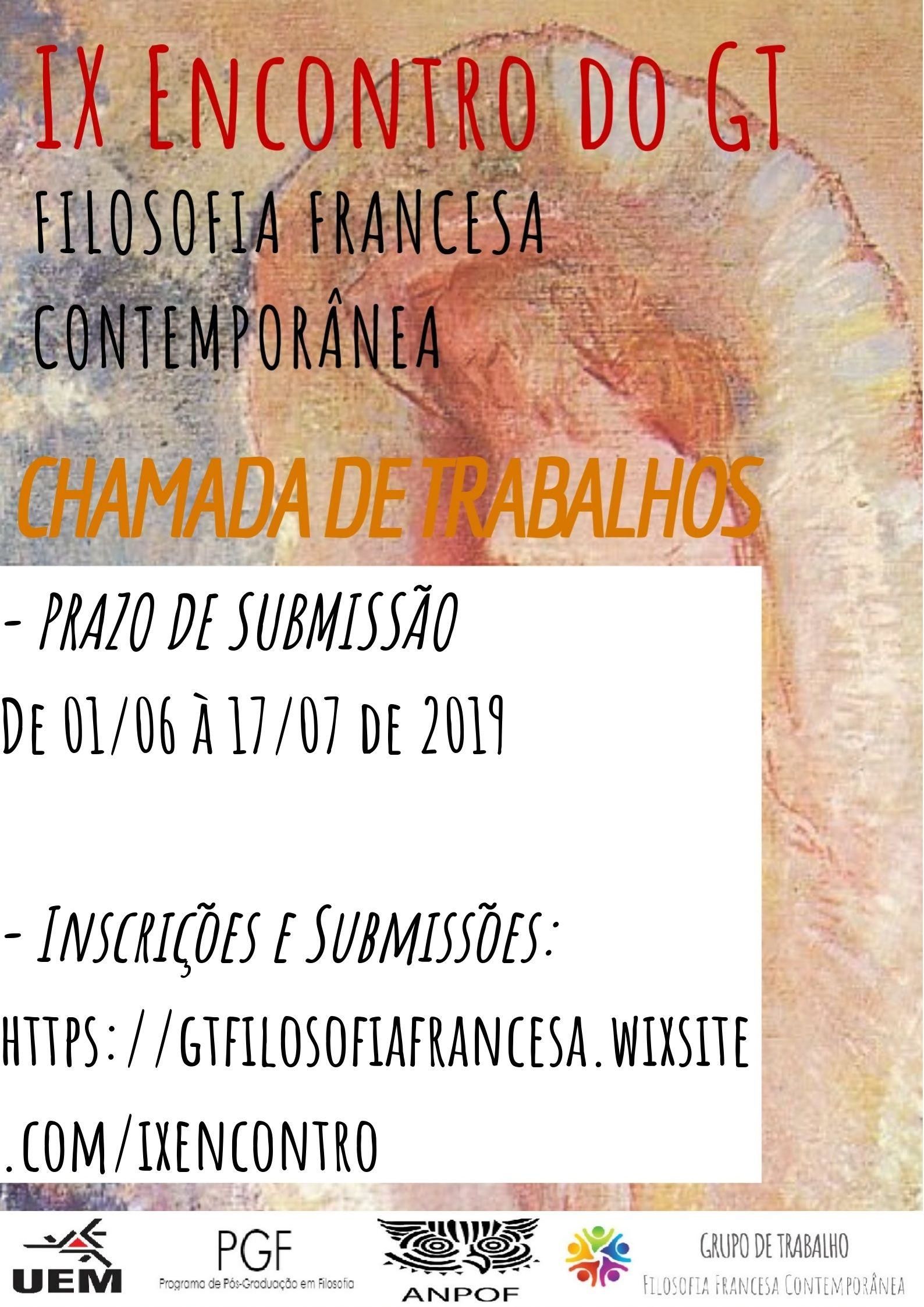 Cartaz - IX Encontro GT Filosofia Francesa