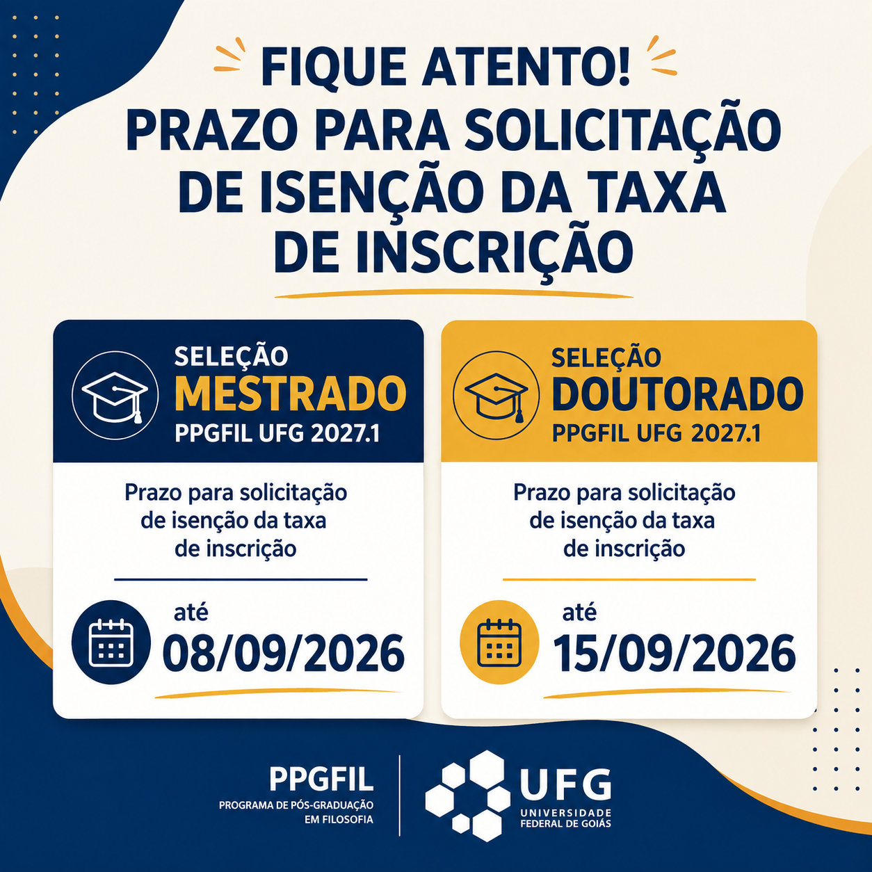 Prazo para Isenção da Taxa de Inscrição