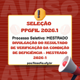 DIVULGAÇÃO DO RESULTADO DE VERIFICAÇÃO DA CONDIÇÃO DE DEFICIÊNCIA - Mestrado 2026-1