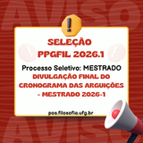 DIVULGAÇÃO FINAL DO CRONOGRAMA DAS ARGUIÇÕES - Mestrado 2026-1