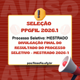 Divulgação final do resultado do Processo Seletivo - Mestrado 2026-1