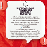 Inscrições Para Ouvintes na Semana de Filosofia