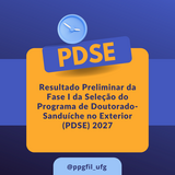 RESULTADO PRELIMINAR DA FASE I DA SELEÇÃO PDSE 2027