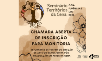Chamada aberta para inscrições em monitoria: 1º Seminário Territórios da Cena: con-fluências IAC