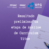 Resultado preliminar da etapa de Análise de Curriculum Vitae banner