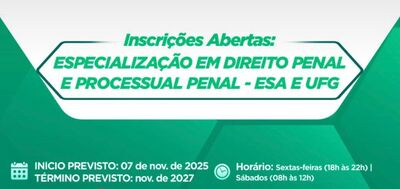 especialização em direito penal e processual penal- ESA E UFG