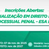 especialização em direito penal e processual penal- ESA E UFG