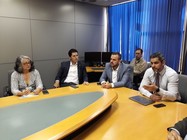 Márcia Boarati, diretora da RU, Deputado Federal Daniel Vilela (MDB), prefeito de Aparecida Gustavo Mendanha (MDB) e o presidente da Anatel, Leonardo de Morais