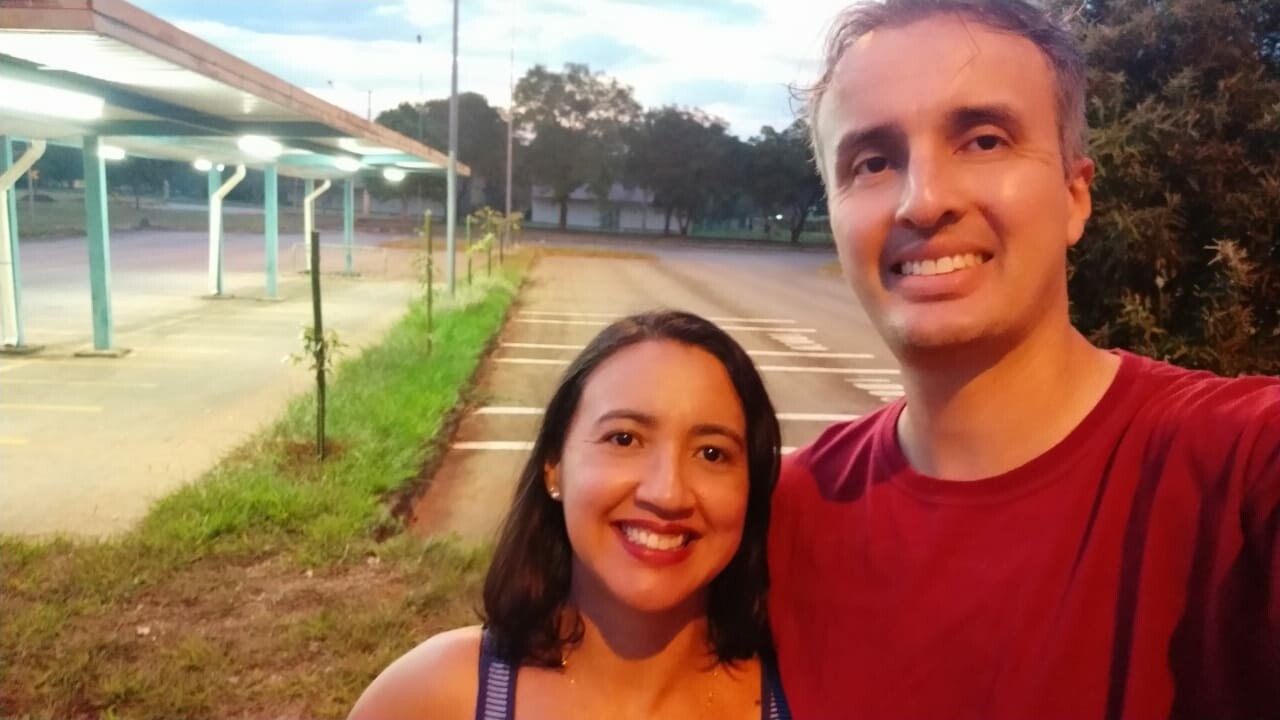 Elisângela e Carlos depois do primeiro dia