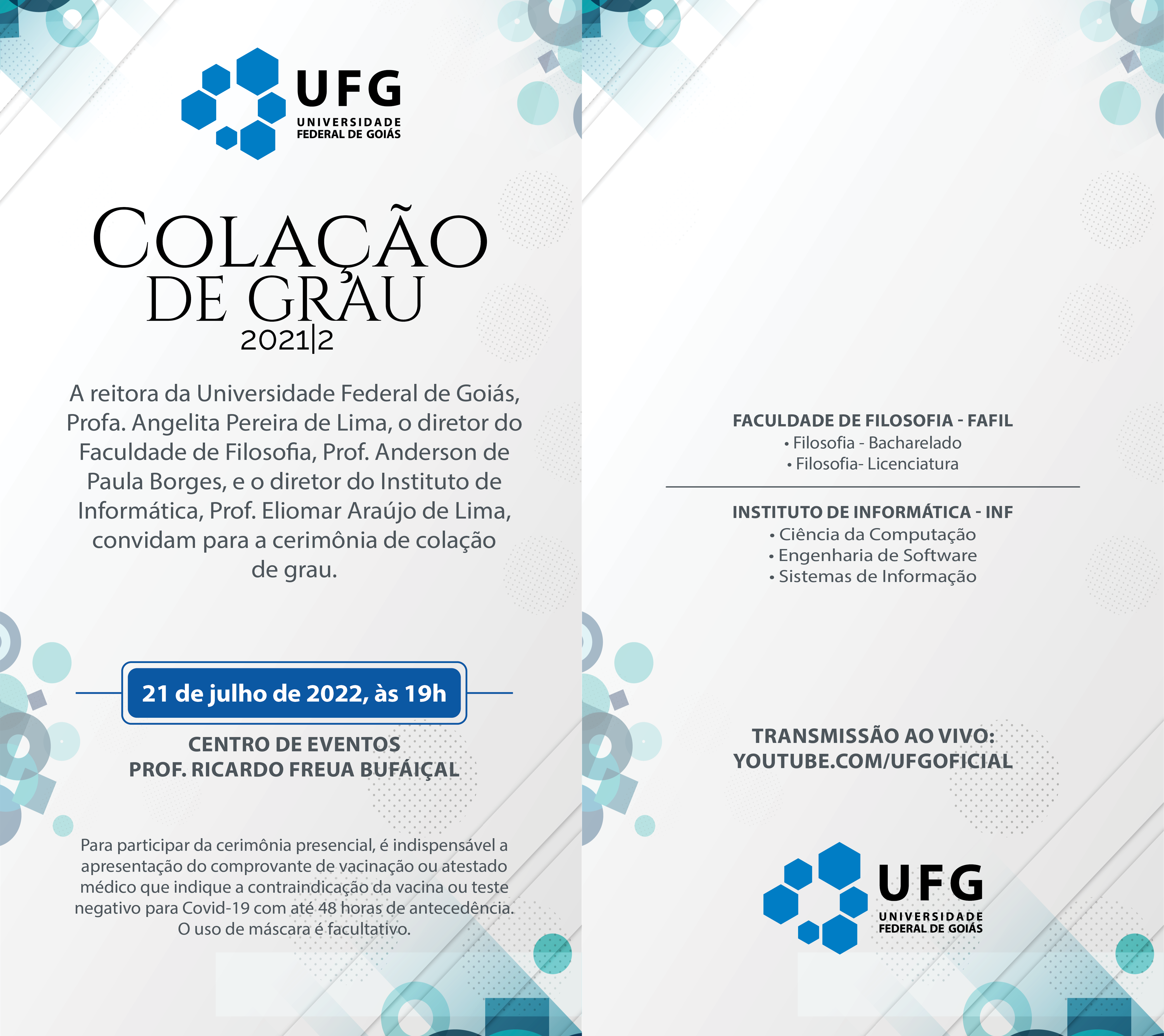 Colação de Grau 2021/2 do INF e da FAFIL
