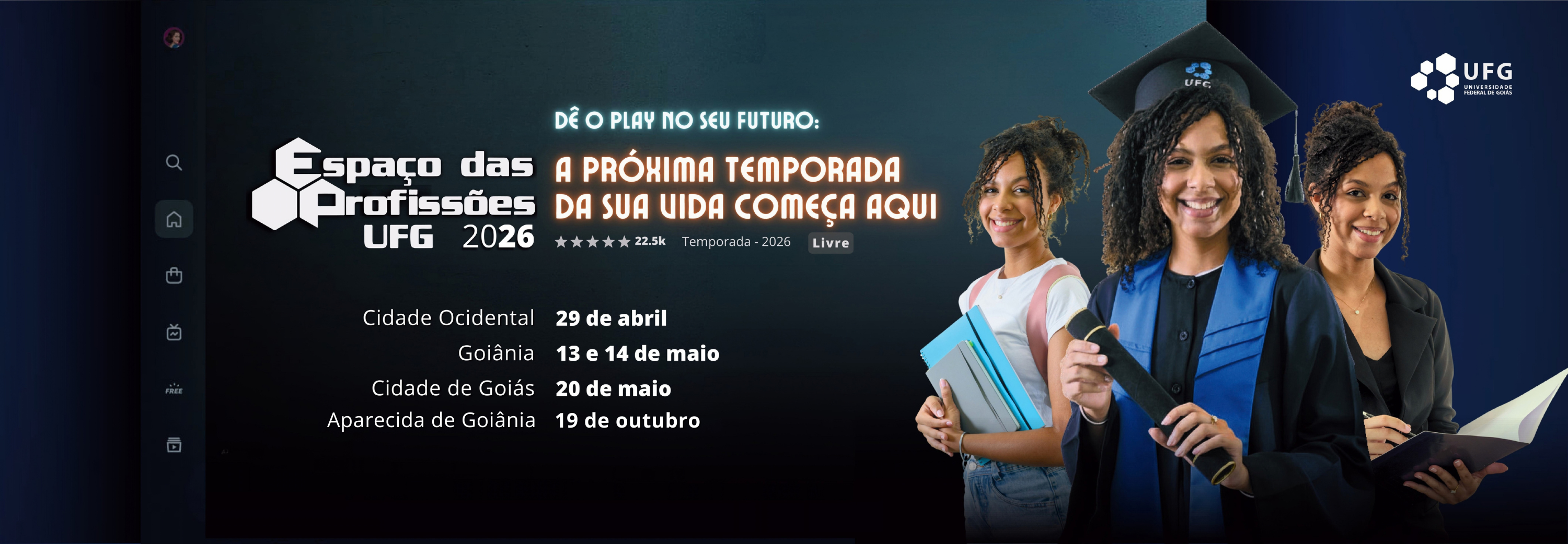 Banner Espaço das Profissões Aparecida de Goiânia Datas