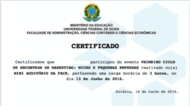 Os certificados foram enviados por e-mail