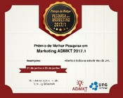 PR&Ecirc;MIO ADMKT DE MELHOR ARTIGO DE TRABALHO DE CONCLUS&Atilde;O DE CURSO EM MARKETING EM 2017.1 Os coordenadores do Grupo de Pesquisa e Extens&atilde;o em Marketing e Comportamento do Consumidor,...