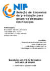 Seleção de discentes para participação do grupo de pesquisas em Finanças. 