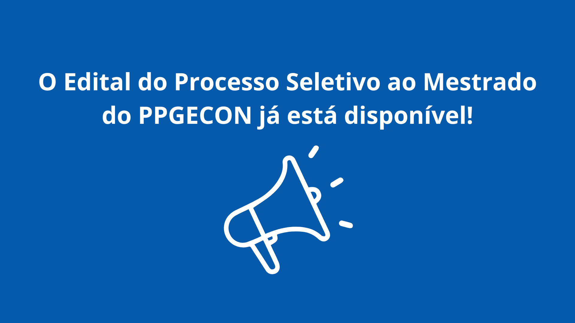 Imagem da publicação: Mestrado em Economia da UFG abre inscrições em agosto