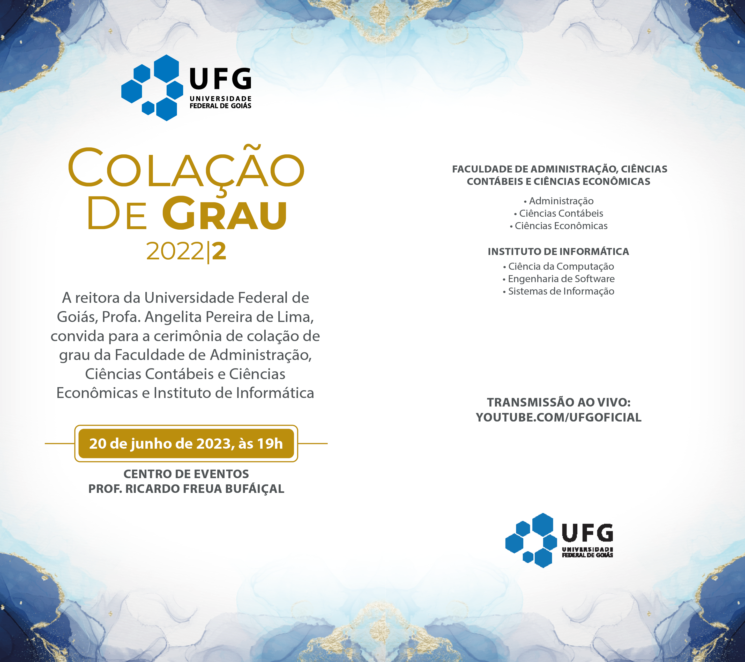 Convite colação face 